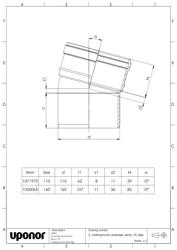 Mounting dimensions Bend 15 deg