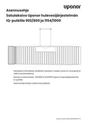 Asennusohje, Uponor satulakaivo hulevesijärjestelmien IQ-putkille kokoa 902/800 ja 1154/1000.
