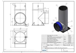 Type drawing of Uponor UVS inlet/outlet tower 1400 (PDF)