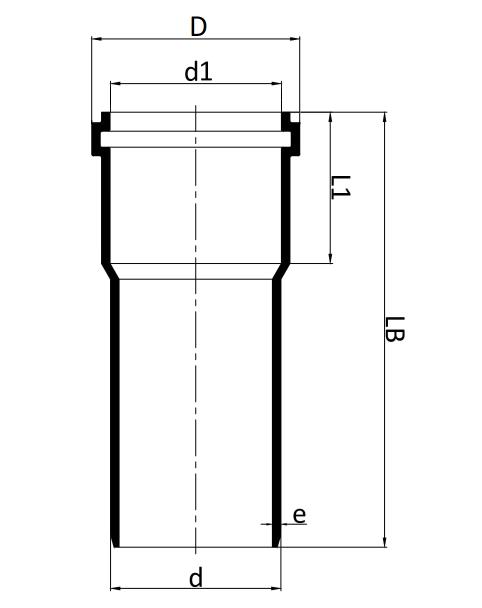GF Silenta premium rør m/muffe 90x250mm
