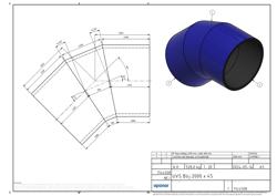 Type drawing of Uponor UVS bend 2000, 45 deg (PDF)