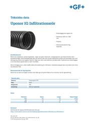 Uponor IQ Infiltration, Tekniska Data (SE)