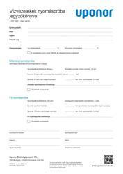 Üzembe helyezési jegyzőkönyv Ecoflex pressure test water pipes (1133512)