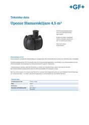 Tekniska Data, Uponor Slamavskiljare 4,5m3 (SE)
