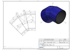 Type drawing of Uponor UVS bend 1600, 45 deg (PDF)