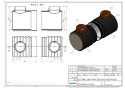 Type drawing of Uponor IQ tank end-pair 1200 with 600 mm riser (EN)
