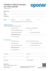 Instalační zpráva Ecoflex pressure test water pipes (1133501)