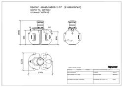 Uponor saostussäiliö 1m3 2-osastoinen, tyyppikuva (FI)