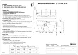 Uponor reinforced holding tanks 10,12 and 15m3, typedrawing (EN)
