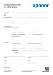 Installation Report Ecoflex pressure test water pipes (1120219)