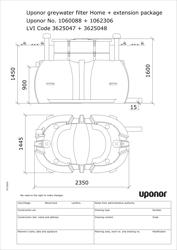 Uponor greywater filter home extension package, typedrawing (EN)