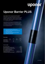 Uponor Barrier PLUS, Technical Datasheet (EN)