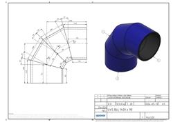 Type drawing of Uponor UVS bend 1400, 90 deg (PDF)