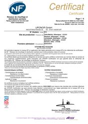 UPONOR CER UNI PIPE PLUS PIP MECH AFNOR 83054 015-01 FR FR (1095795)