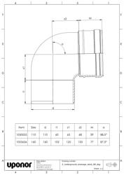 Mounting dimensions Bend 88,5 and 87,5 deg