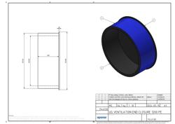Type drawing of Uponor UVS end closure 1200 (PDF)