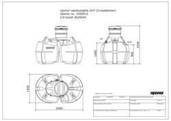 Uponor saostussäiliö 2m3 3-osastoinen, tyyppikuva (FI)