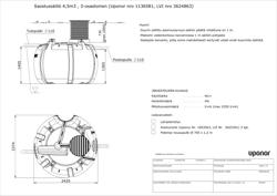 Uponor saostussäiliö 4,5m3, 3-osastoinen, tyyppikuva (FI)