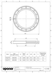 Mounting dimensions Pressure flange DN 350-400 PN10/PN16 PP