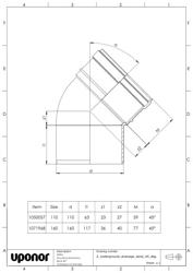 Mounting dimensions Bend 45 deg