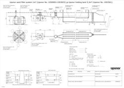 Uponor sand filter system 1m3 holding tank 5,3m3, typedrawing (EN)