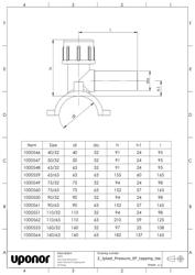 Mounting dimensions Iplast Pressure EF tapping tee