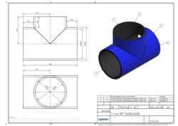 Type drawing of Uponor UVS T-branch 1400/1400 90deg  (PDF)