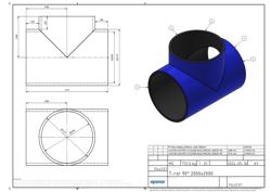 Type drawing of Uponor UVS T-branch 2000/2000 90deg  (PDF)