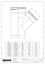 Mounting dimensions Branch 45 deg 200-315