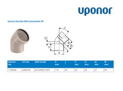 Type drawing. Decibel RDS kulmayhde 45 astetta