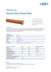 Uponor Ultra Classic BLUE, Tekniska Data (SE)