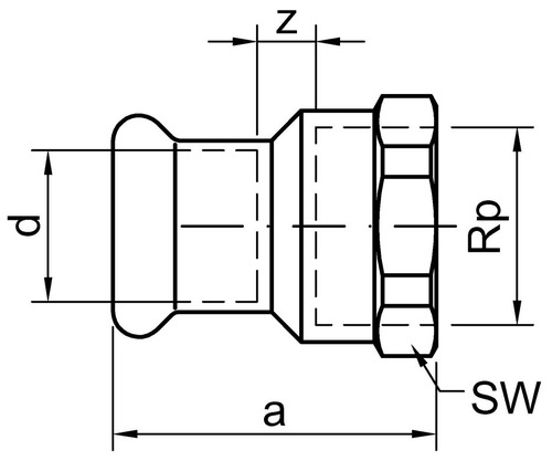 GF Press-Fit Übergangsstück 6272 42-11/4
