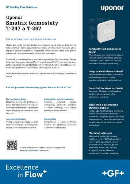 Termostaty Uponor Smatrix T-247 a T-267
