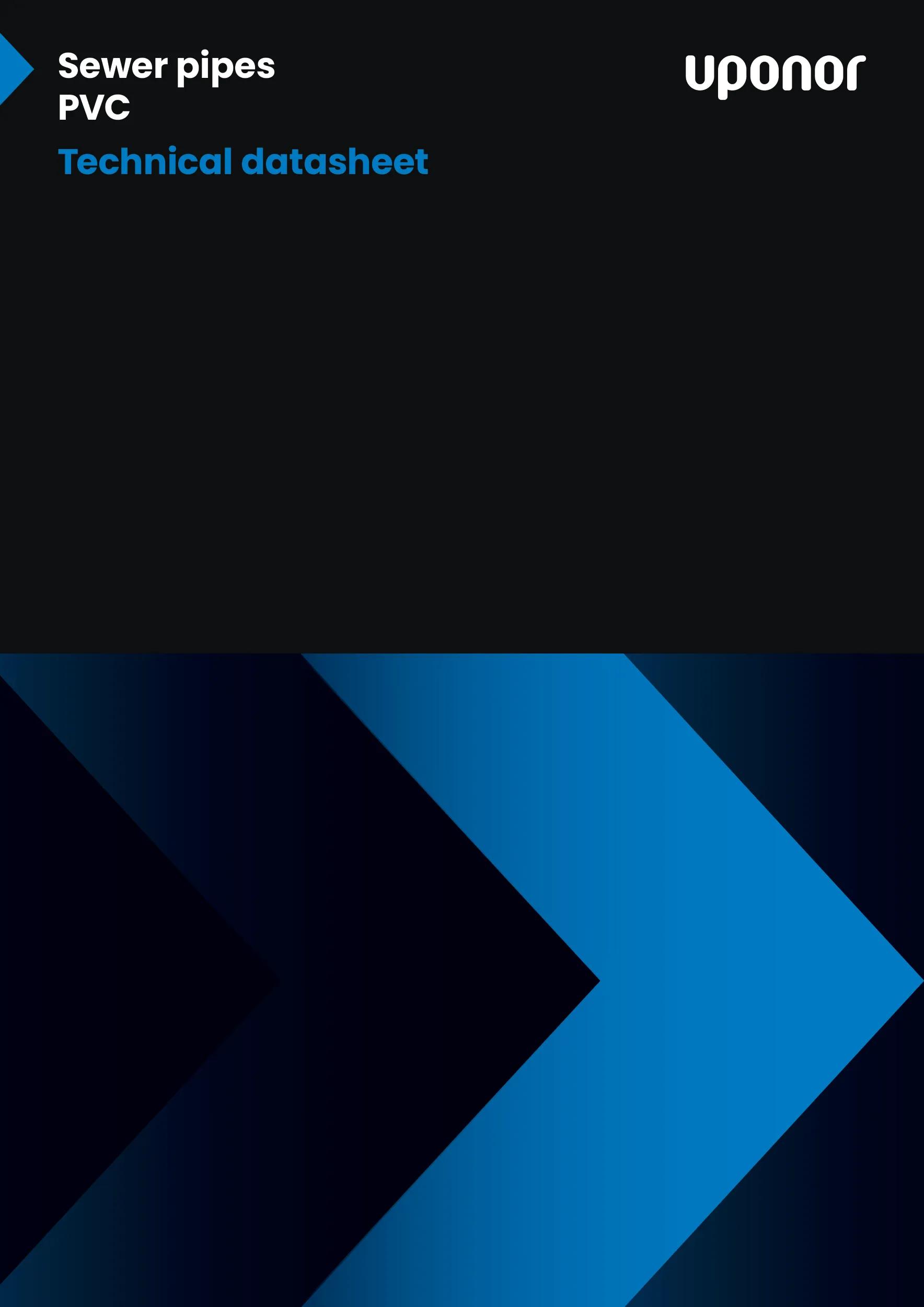 Uponor sewer pipes PVC. Technical datasheet