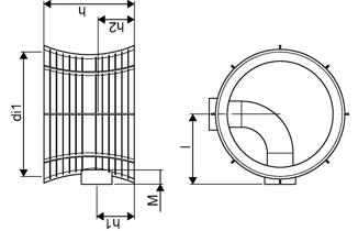 PP 1000/315 MM T5 VENSTRE RENSE- OG INSPEKTIONSBRØND SORT