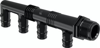 Uponor Q&E Fördelare utv gäng PPSU G3/4"MT 4X16 c/c45+2X35mm