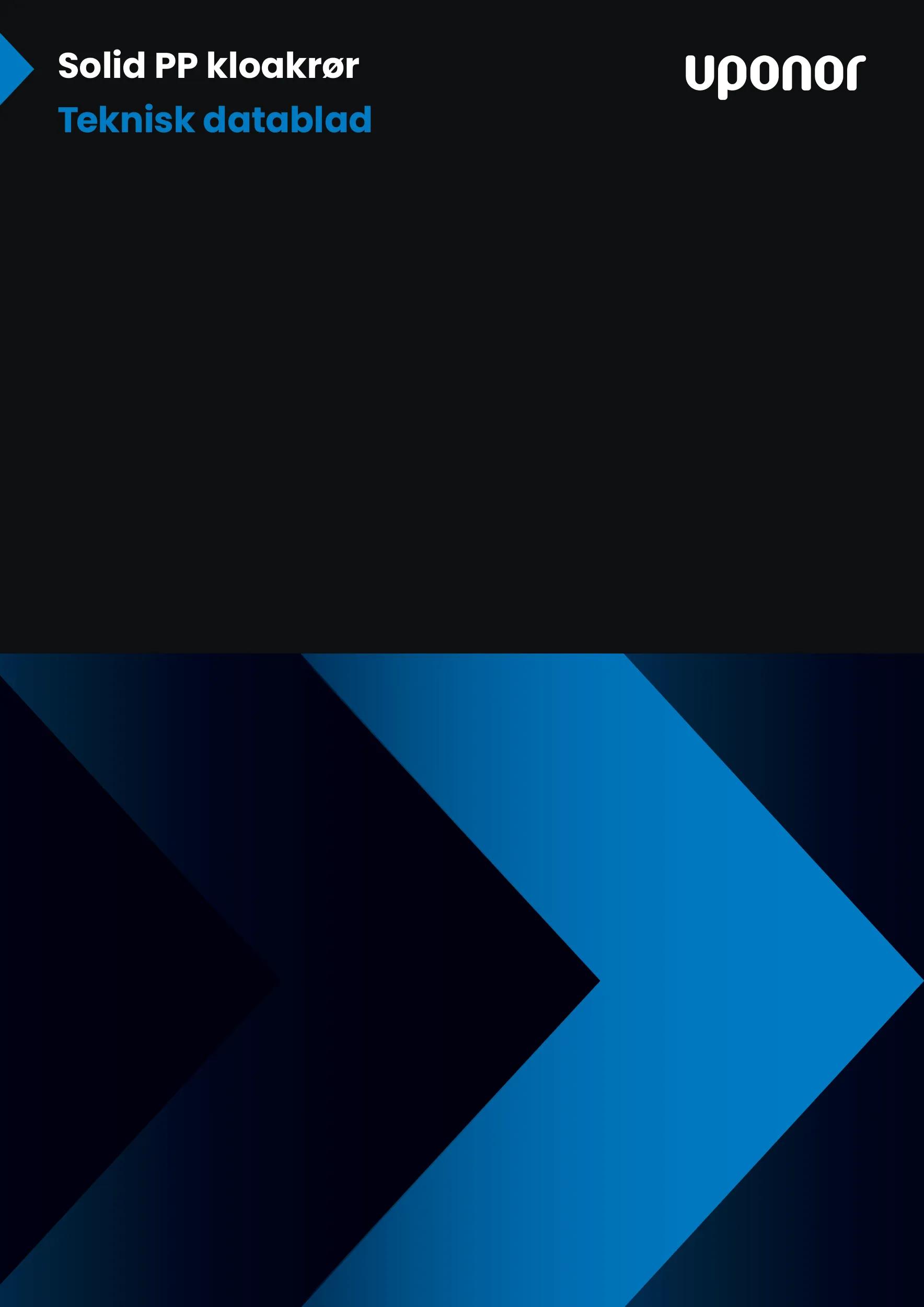 Uponor Solid PP kloak enkeltlagsrør EN1852 datablad (DK)