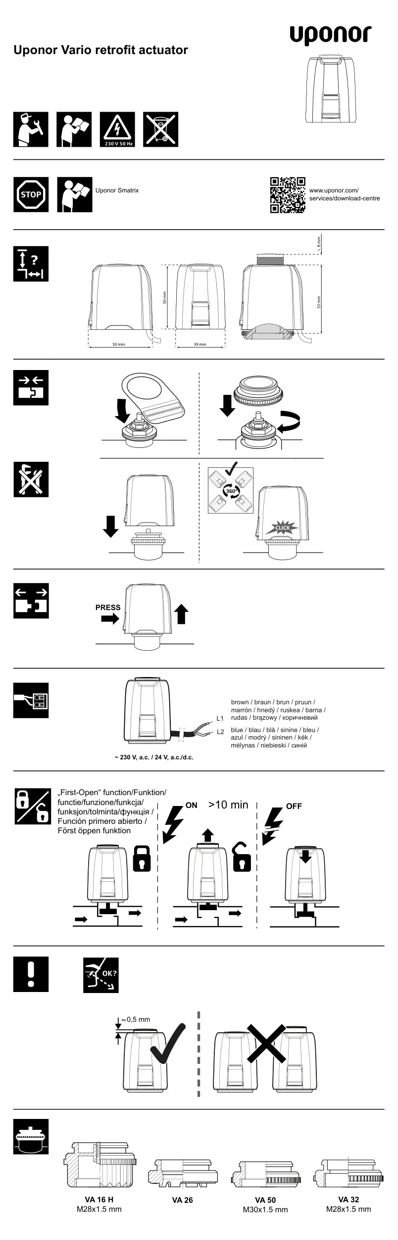Manuale di installazione Vario actuator retrofit set (1143204)