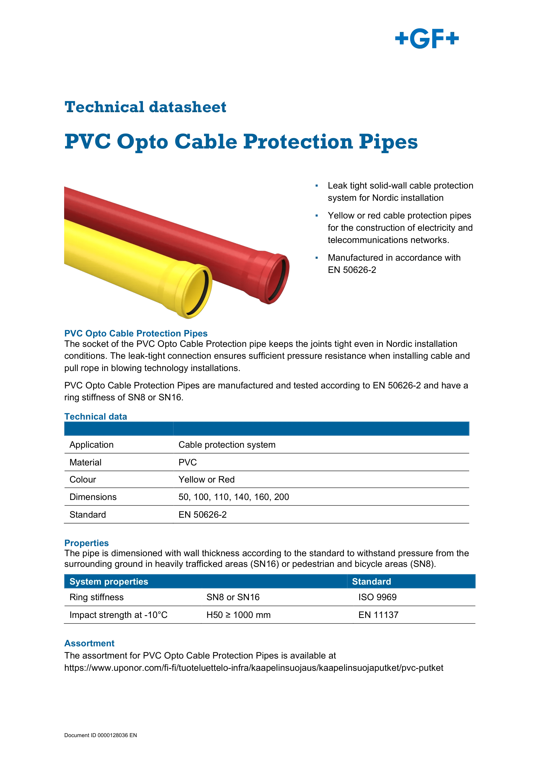 KAAP. SUOJAPUTKI OPTO 100X3,0 SN8 PUNAINEN 6M PVC | Uponor