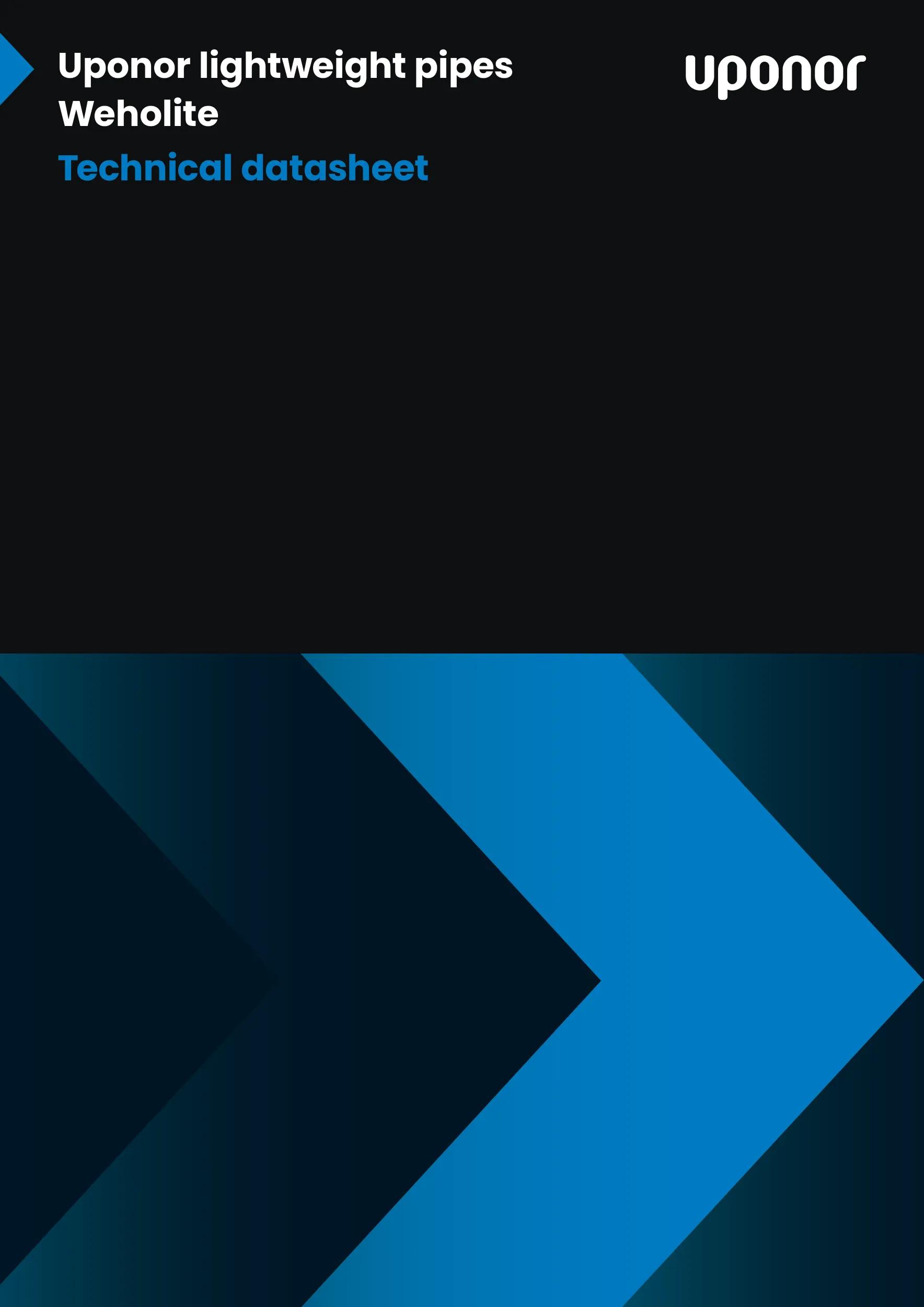 Uponor lightweight pipes Weholite. Technical datasheet (EN)