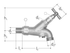 GF JRG garden tap with locking handle chrom DN20