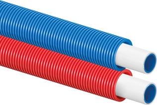 Uponor Uni Pipe PLUS wit in mantelbuis 20x2,25 - 28/23 red 75m