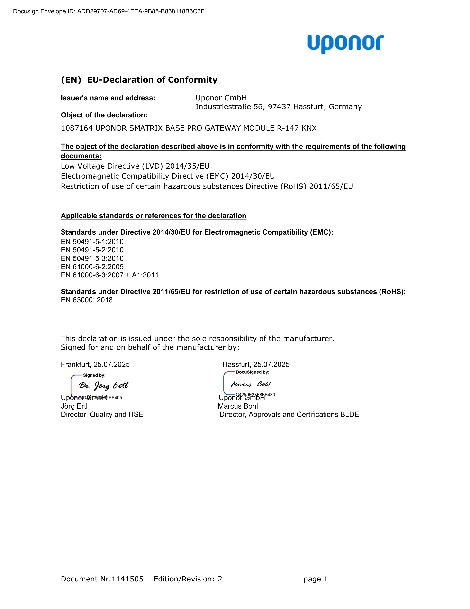 Uponor DoC Smatrix Base PRO 1087164 INT