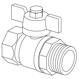 Uponor Combi Port Gen ball valve heating red G3/4