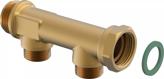 Uponor Aqua PLUS Fordeler med løpemutter WTR DR G3/4"MT/SN 2xG1/2"MT c/c50mm