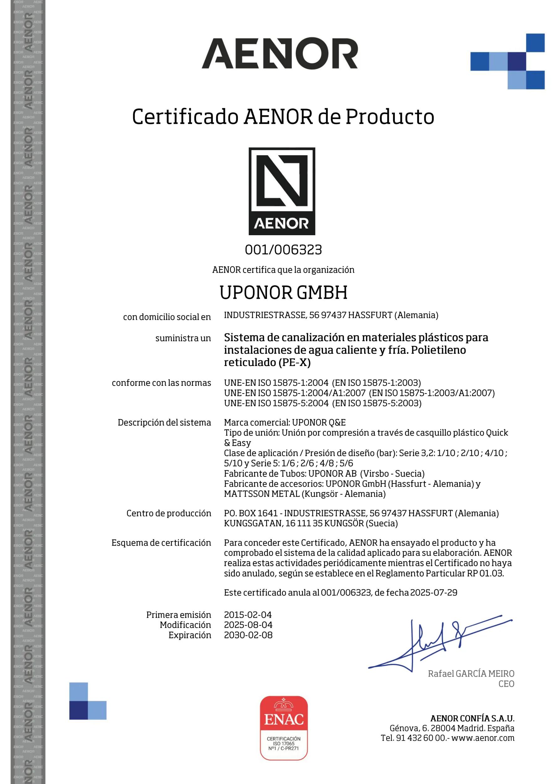Uponor CER Q&E SYS MECH AENOR 001-006323 ES EN (1030851)