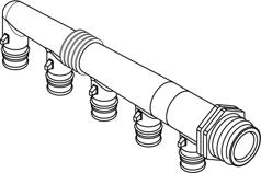 Uponor Q&E Fördelare utv gäng PPSU G3/4"MT 5x16 c/c 35mm