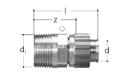 GF JRG Sanipex adaptateur MT, nickel-plated d16 1/2x1/2"