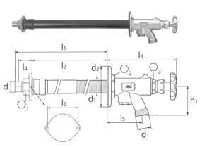 GF JRG Gartenventil frostsicher DN15 750mm