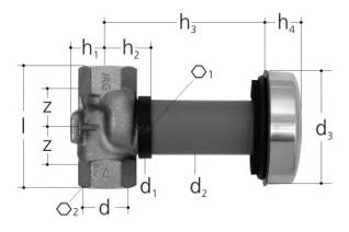 GF JRG LegioStop concealed straight seat DN25